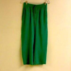 ZARA Emerald Green Pants—Elasticized Drawstring Waist—Size M